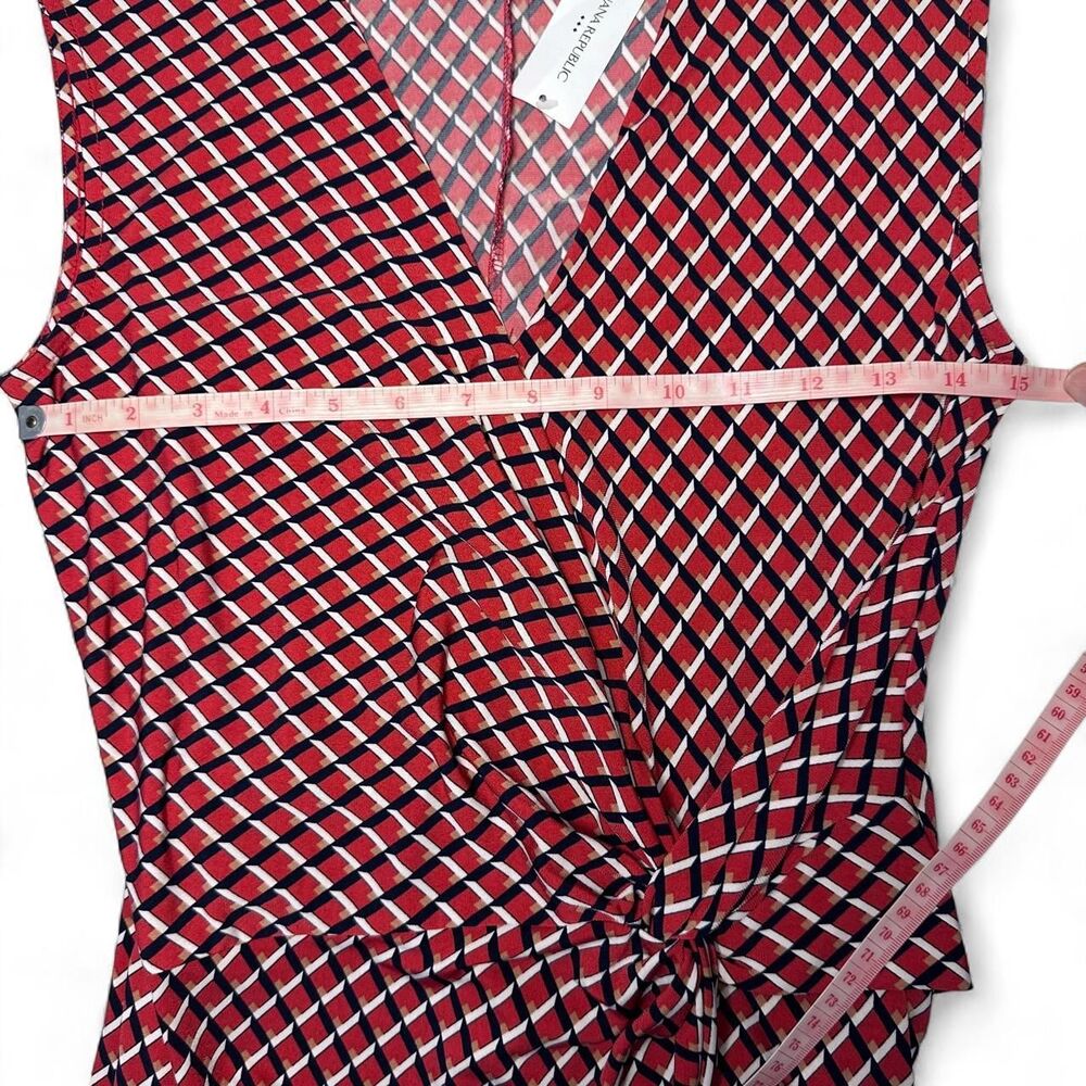 NWT Banana Republic Red Geometric Print Twist Front V-Neck Dress Size XS - Picture 6 of 8